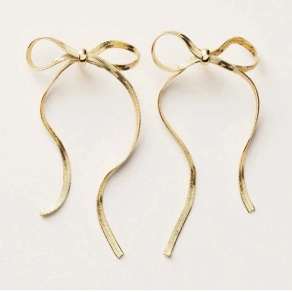 Kate Spade New York x Target Jewelry - Kate Spade New York x Target Bow Linear Drop Stud Earrings Gold Tone NIB